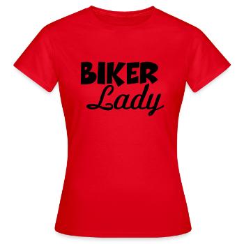 Biker Lady - T-shirt Femme - rouge - Devant - AI Model Female 172 dark (172cm)