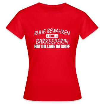 Barkeeperin-Ruhe bewahren-entspann Dich - Frauen T-Shirt - Rot - Vorne - AI Model Female 172 dark (172cm)