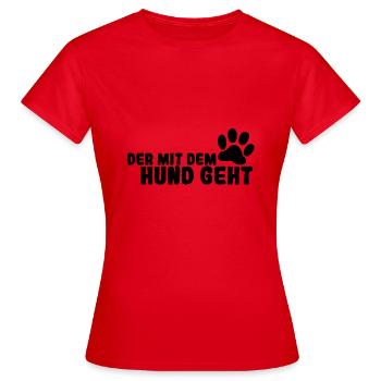 Hundepfote - Frauen T-Shirt - Rot - Vorne - AI Model Female 172 dark (172cm)