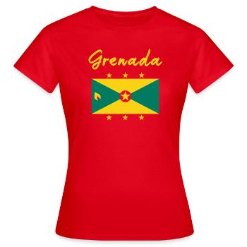 Grenada Flag Grenadian Caribbean Carnival Mas - T-shirt Femme - rouge - Devant - AI Model Female 172 dark (172cm)