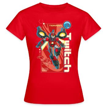Transformers Earth Spark Charakter Terran Twitch - Frauen T-Shirt - Rot - Vorne - AI Model Female 172 dark (172cm)