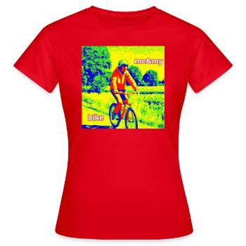 Cycliste à la campagne - T-shirt Femme - rouge - Devant - AI Model Female 172 dark (172cm)