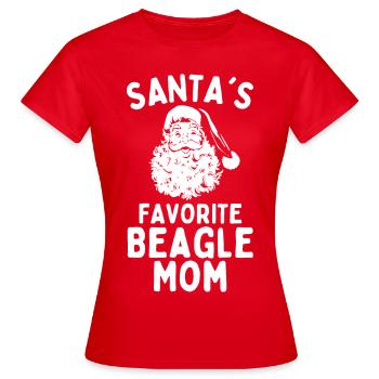 Beagle de Noël Maman Le Beagle préféré du Père Noël - T-shirt Femme - rouge - Devant - AI Model Female 172 dark (172cm)
