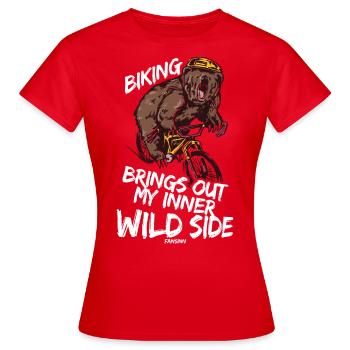Biking - Frauen T-Shirt - Rot - Vorne - AI Model Female 172 dark (172cm)