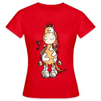Glückliches Westernpferd - Frauen T-Shirt - Rot - Vorne - AI Model Female 172 dark (172cm)