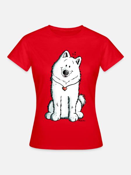 Samojede mit Herz - Frauen T-Shirt - Rot