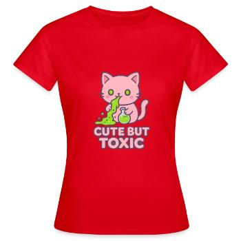 Giftige Kawaii-Katze - Frauen T-Shirt - Rot - Vorne - AI Model Female 172 dark (172cm)