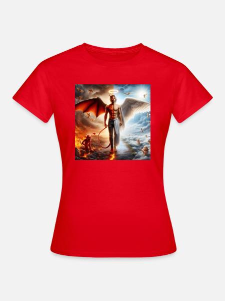 Himmlische und Infernale Dualität - Frauen T-Shirt - Rot