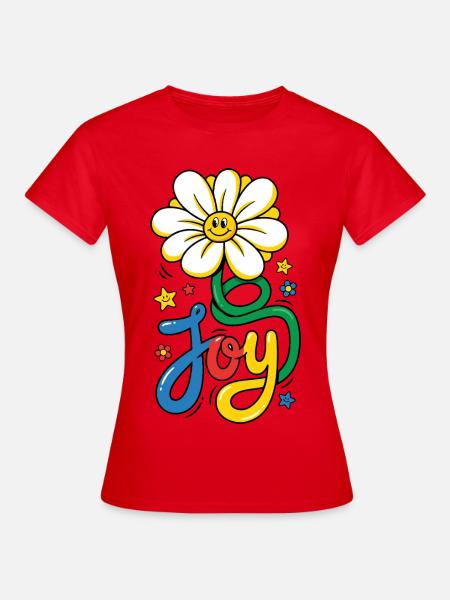 Joy Gänseblümchen Pop Art Blume - Frauen T-Shirt - Rot
