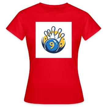 Ninepin Bowling - Frauen T-Shirt - Rot - Vorne - AI Model Female 172 dark (172cm)