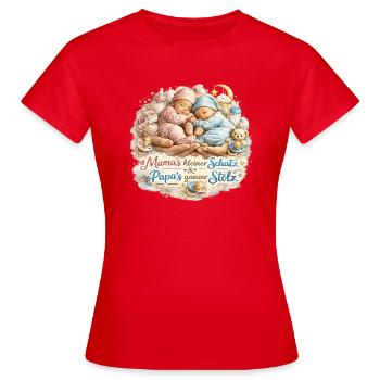 Kleiner Schatz: Mamas Liebe, Papas Stolz - Frauen T-Shirt - Rot - Vorne - AI Model Female 172 dark (172cm)