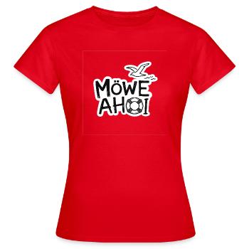 Möwe Ahoy Nautik Sticker - Frauen T-Shirt - Rot - Vorne - AI Model Female 172 dark (172cm)