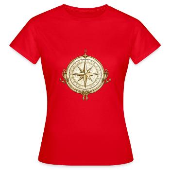 Golden Compass Star Nautical - Women's T-Shirt - red - Front - AI Model Female 172 dark (172cm)
