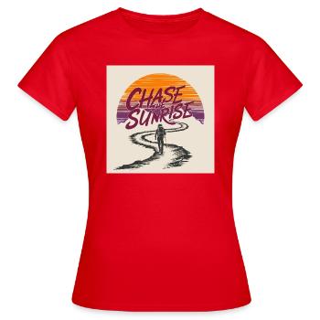 À la poursuite de l'aventure du lever du soleil - T-shirt Femme - rouge - Devant - AI Model Female 172 dark (172cm)