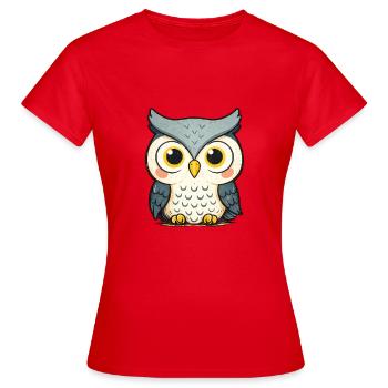 Illustration de la chouette câline - T-shirt Femme - rouge - Devant - AI Model Female 172 dark (172cm)