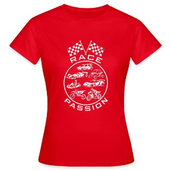 Course Véhicules et Vitesse Race Passion - T-shirt Femme - rouge - Devant - AI Model Female 172 dark (172cm)