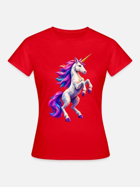 Polygon-Einhorn - Frauen T-Shirt - Rot