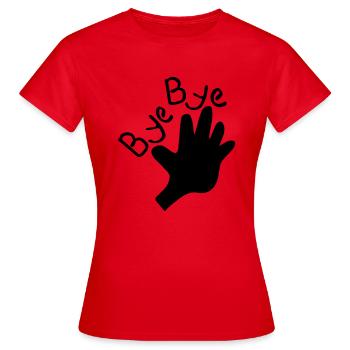 Bye Bye txt & hands - Women's T-Shirt - red - Front - AI Model Female 172 dark (172cm)