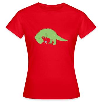 T-Rex - Frauen T-Shirt - Rot - Vorne - AI Model Female 172 dark (172cm)