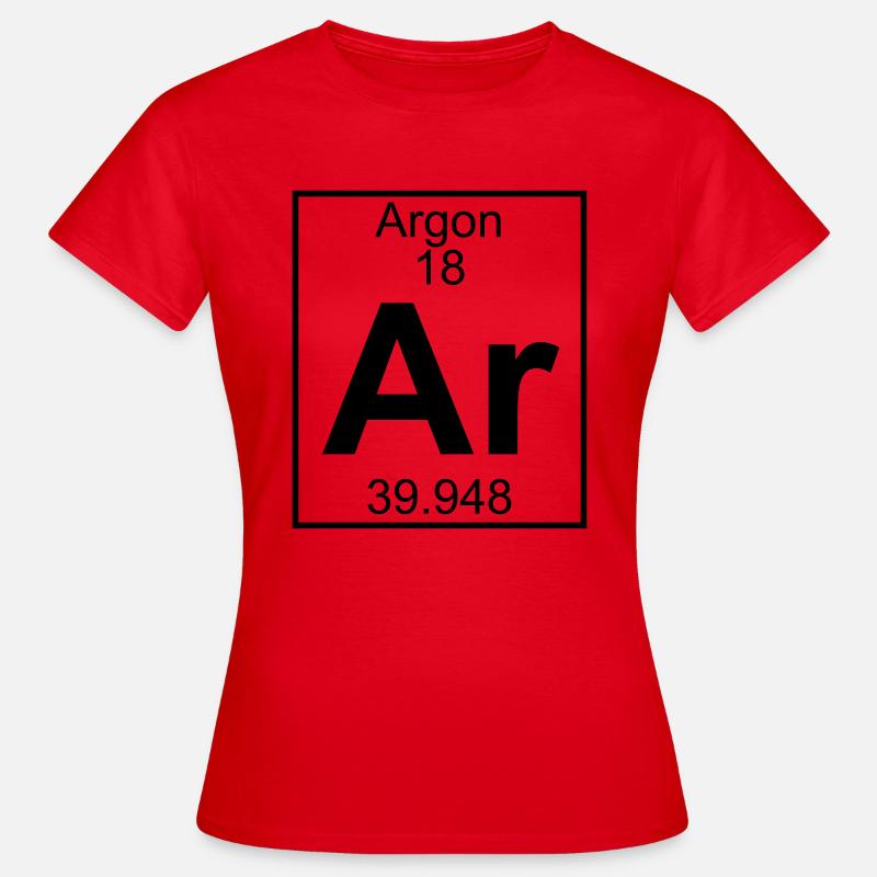 Periodic table element 18 - Ar (argon) - BIG - T-shirt Femme - rouge
