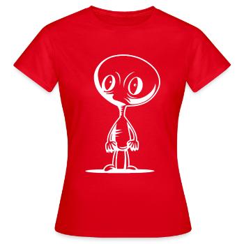 Martien -Alien - Extraterrestre - T-shirt Femme - rouge - Devant - AI Model Female 172 dark (172cm)