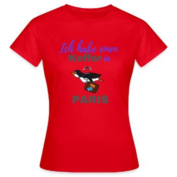 Paris..Ich habe einen Koffer in Paris - Frauen T-Shirt - Rot - Vorne - AI Model Female 172 dark (172cm)