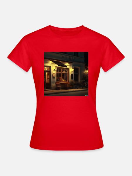 Gemüdliches Café - Frauen T-Shirt - Rot