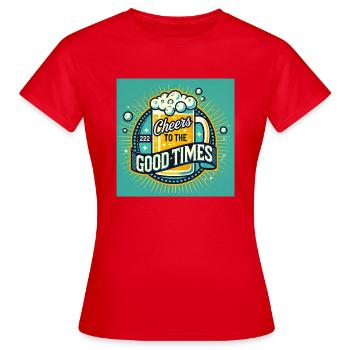Bier Krug - Frauen T-Shirt - Rot - Vorne - AI Model Female 172 dark (172cm)