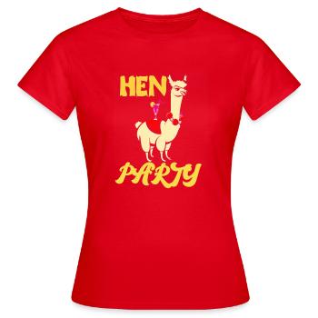 Hen Party Junggesellinnenabschied Lustig - Frauen T-Shirt - Rot - Vorne - AI Model Female 172 dark (172cm)