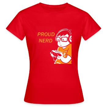 Zocken Streber Nerd - Frauen T-Shirt - Rot - Vorne - AI Model Female 172 dark (172cm)