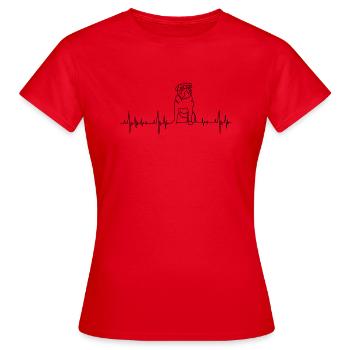 Mops - Frauen T-Shirt - Rot - Vorne - AI Model Female 172 dark (172cm)