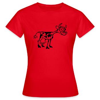 Vache - T-shirt Femme - rouge - Devant - AI Model Female 172 dark (172cm)