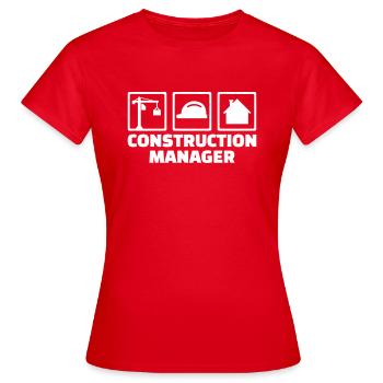 Construction manager - T-shirt Femme - rouge - Devant - AI Model Female 172 dark (172cm)
