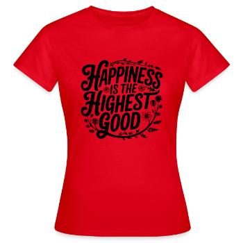 Glück ist das höchste Gut - florale Typografie - Frauen T-Shirt - Rot - Vorne - AI Model Female 172 dark (172cm)