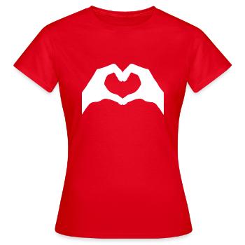 Coeur Signe de la main Coeur Geste de la main - T-shirt Femme - rouge - Devant - AI Model Female 172 dark (172cm)