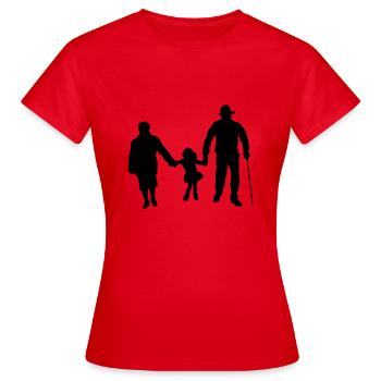 Grandparents and child - Women's T-Shirt - red - Front - AI Model Female 172 dark (172cm)