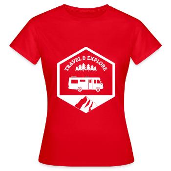 Intégral travel and explore white - Women's T-Shirt - red - Front - AI Model Female 172 dark (172cm)