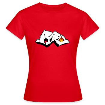 Pyro Graffiti - Frauen T-Shirt - Rot - Vorne - AI Model Female 172 dark (172cm)