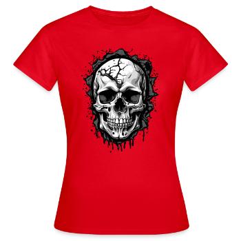 Dunkler Skull mit Flecken - Frauen T-Shirt - Rot - Vorne - AI Model Female 172 dark (172cm)