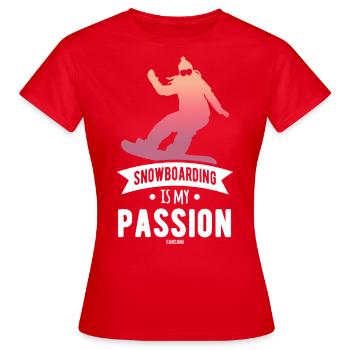 Le snowboard est ma passion - T-shirt Femme - rouge - Devant - AI Model Female 172 dark (172cm)