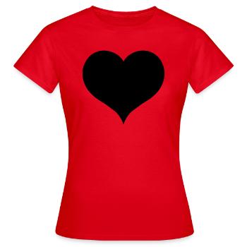 Coeur noir - T-shirt Femme - rouge - Devant - AI Model Female 172 dark (172cm)