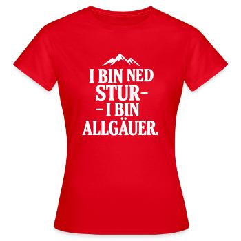 Fierté du dialecte de l’Allgäu - T-shirt Femme - rouge - Devant - AI Model Female 172 dark (172cm)