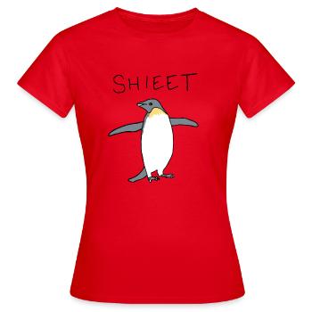 Shieet ein Pinguin - Frauen T-Shirt - Rot - Vorne - AI Model Female 172 dark (172cm)