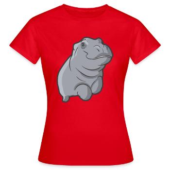 Hippo Nilpferd Flusspferd Dickhäuter Hippopotamus - Frauen T-Shirt - Rot - Vorne - AI Model Female 172 dark (172cm)