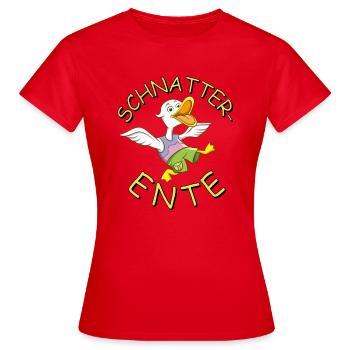 Schnatterente - Frauen T-Shirt - Rot - Vorne - AI Model Female 172 dark (172cm)
