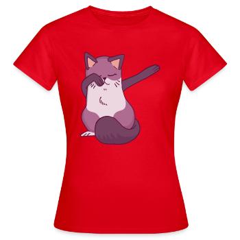 tamponner chat tamponner - T-shirt Femme - rouge - Devant - AI Model Female 172 dark (172cm)