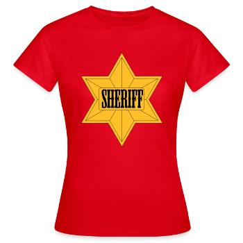 Sheriff stylisch - Frauen T-Shirt - Rot - Vorne - AI Model Female 172 dark (172cm)