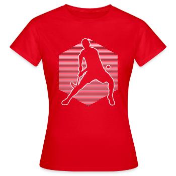 Damen Unihockey Salibandy Innebandy Unihoc - Frauen T-Shirt - Rot - Vorne - AI Model Female 172 dark (172cm)