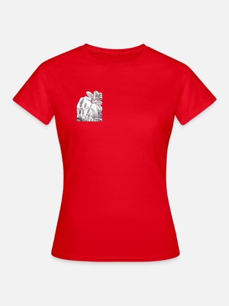 Lavendelstudie im Blattwerk - Frauen T-Shirt - Rot