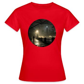 Mélancolie de la ville : regard poétique - T-shirt Femme - rouge - Devant - AI Model Female 172 dark (172cm)